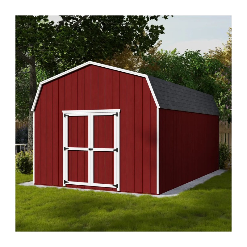 Little Cottage Co. 12x20 Value Gambrel Barn Wood Shed Kit w/ 6' Sidewall (12x20-VGB-6-PC)
