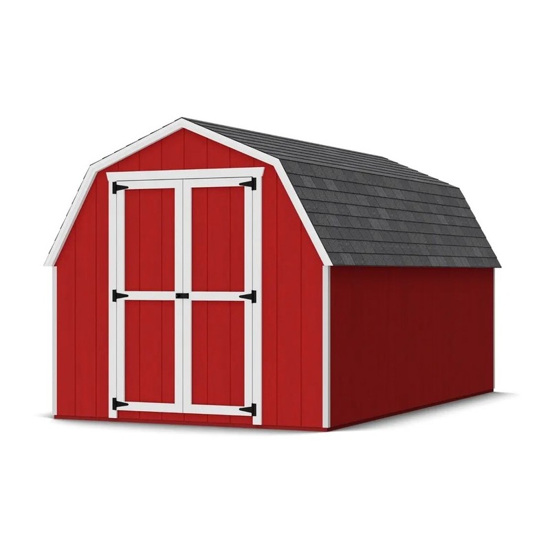 Little Cottage Co. 8x14 Value Gambrel Barn Wood Shed Kit w/ 4' Sidewall (8x14-VGB-4-WPC)