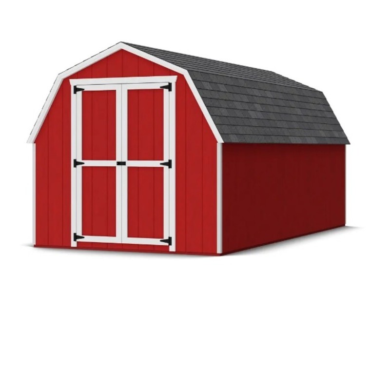 Little Cottage Co. 8x16 Value Gambrel Barn Wood Shed Kit w/ 4' Sidewall (8x16-VGB-4-PC)