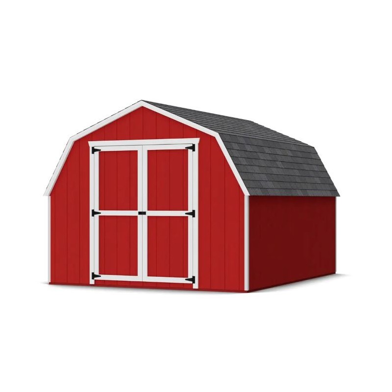 Little Cottage Co. 10x12 Value Gambrel Barn Wood Shed Kit w/ 4' Sidewall (10x12-VGB-4-PC)