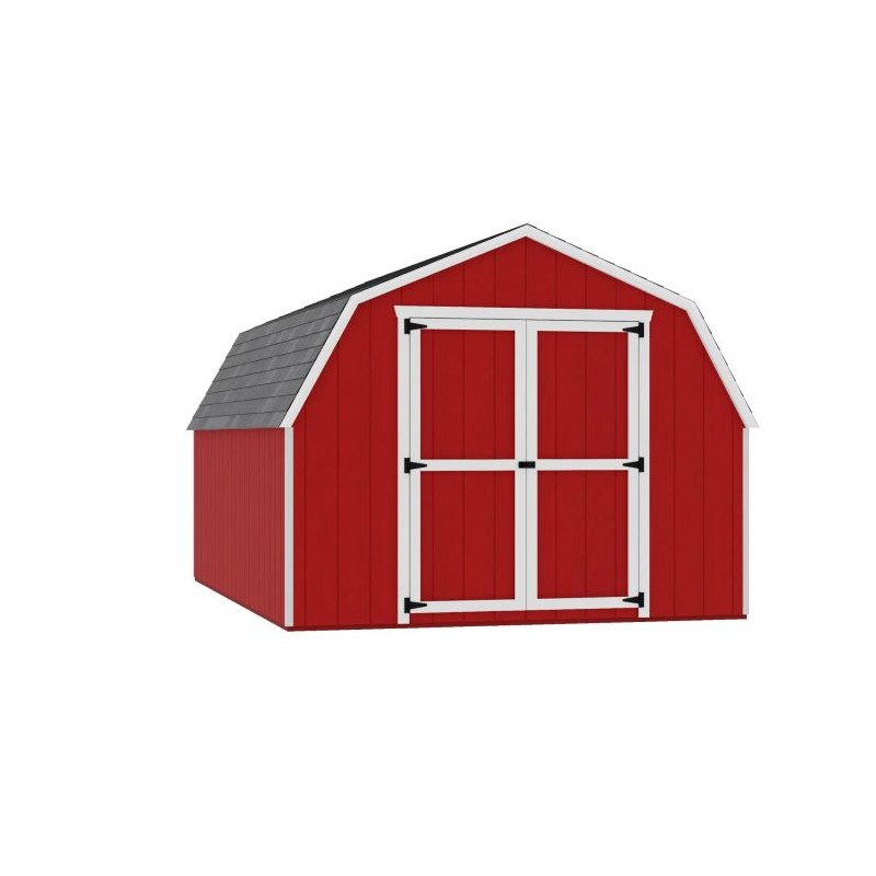 Little Cottage Co. 10x14 Value Gambrel Barn Wood Shed Kit w/ 4' Side Walls (10x14-VGB-4-WPC)