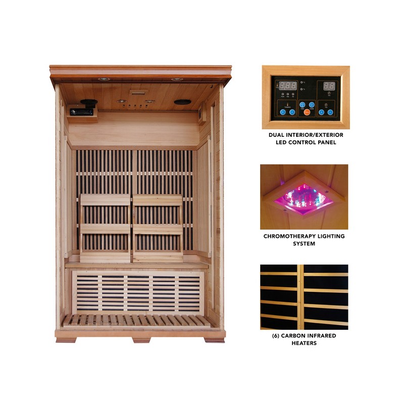 Heat Wave Yukon - Cedar 2 Person Infrared Sauna (SA1309)
