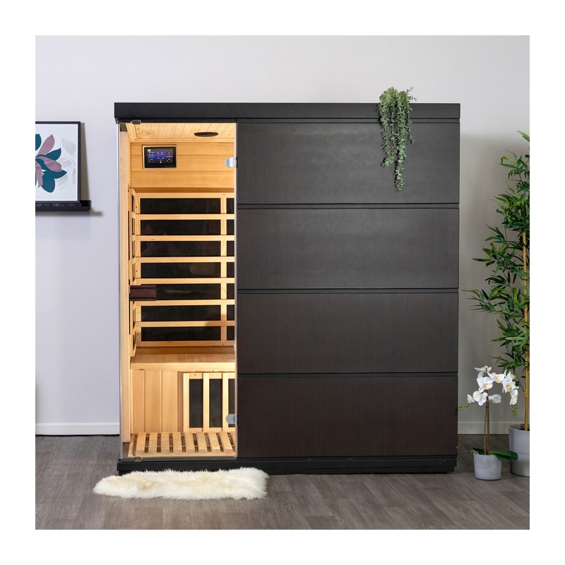 Blue Wave Sirona 4-Person Hemlock Contemporary Design Infrared Sauna w/ 8 Carbon Heaters (SA7009)