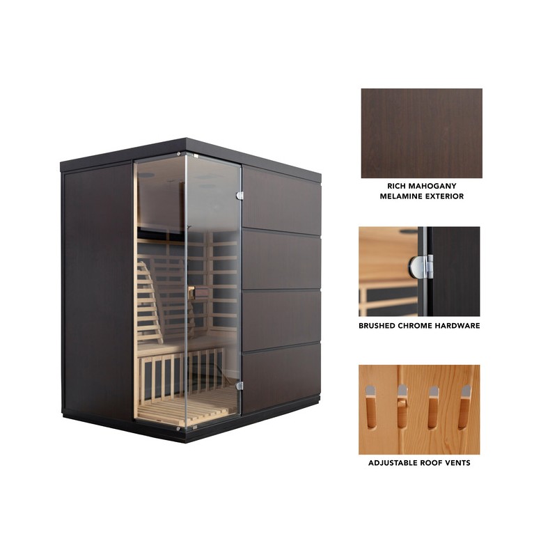 Sirona 4-Person Infrared Sauna w/ 8 Carbon Heaters (SA7009)