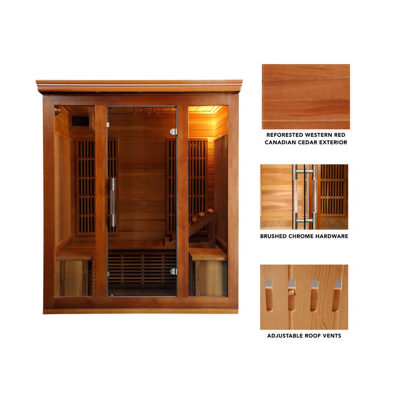 Blue Wave Cedar Elite 3-4 Person Sauna w/ 9 Carbon Heaters (SA1315)