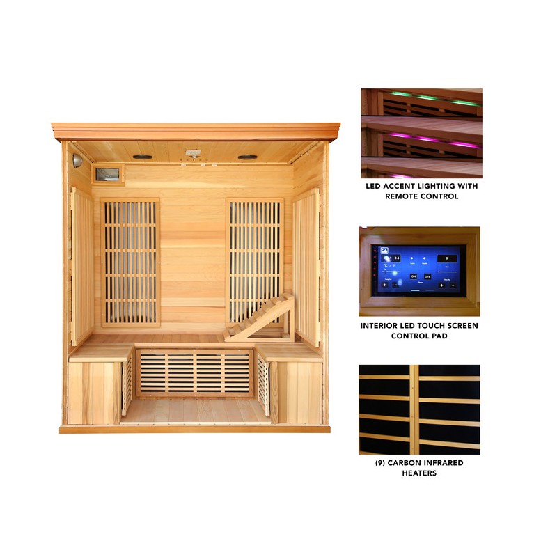 Blue Wave Cedar Elite 3-4 Person Sauna w/ 9 Carbon Heaters (SA1315)