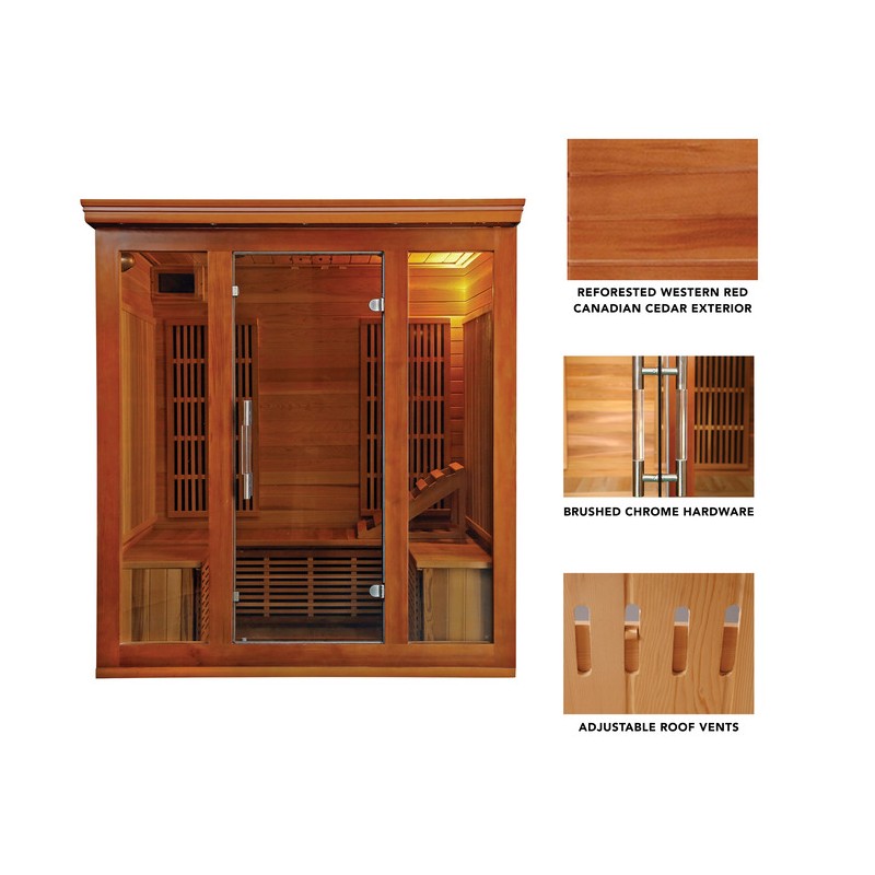 Blue Wave Cedar Elite 4-5 Person Premium Sauna w/ 9 Carbon Heaters (SA1322)
