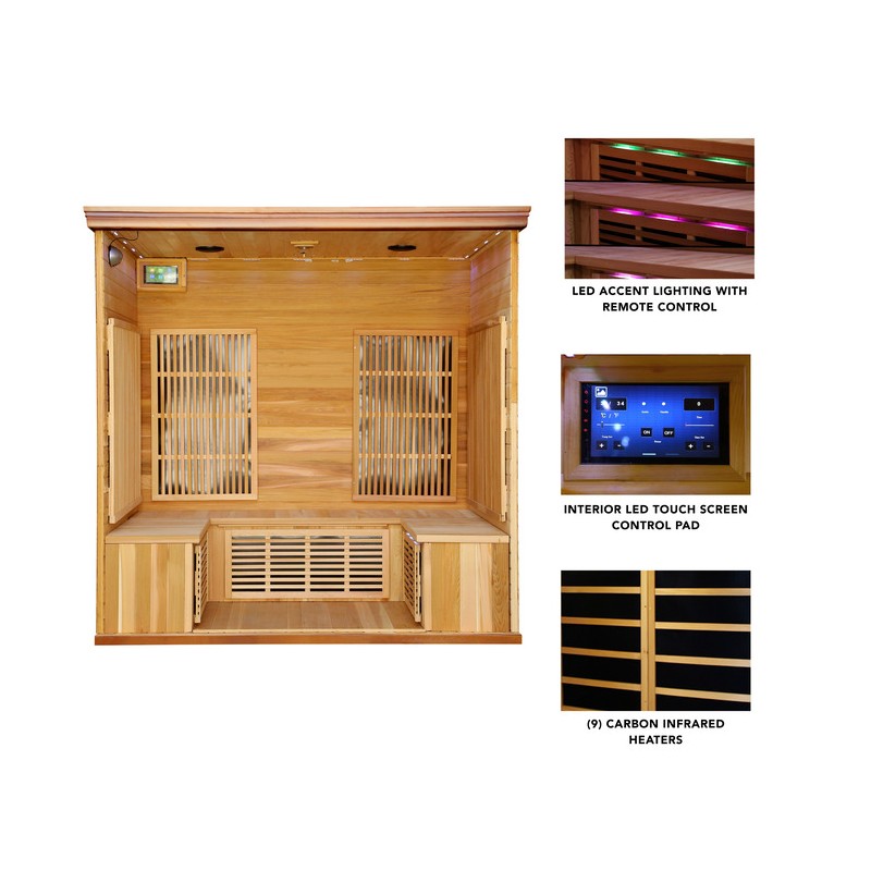 Blue Wave Cedar Elite 4-5 Person Premium Sauna w/ 9 Carbon Heaters (SA1322)