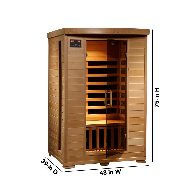 Heat Wave Coronado - Hemlock 2 Person FAR Infrared Sauna With Carbon Heaters (SA2409)