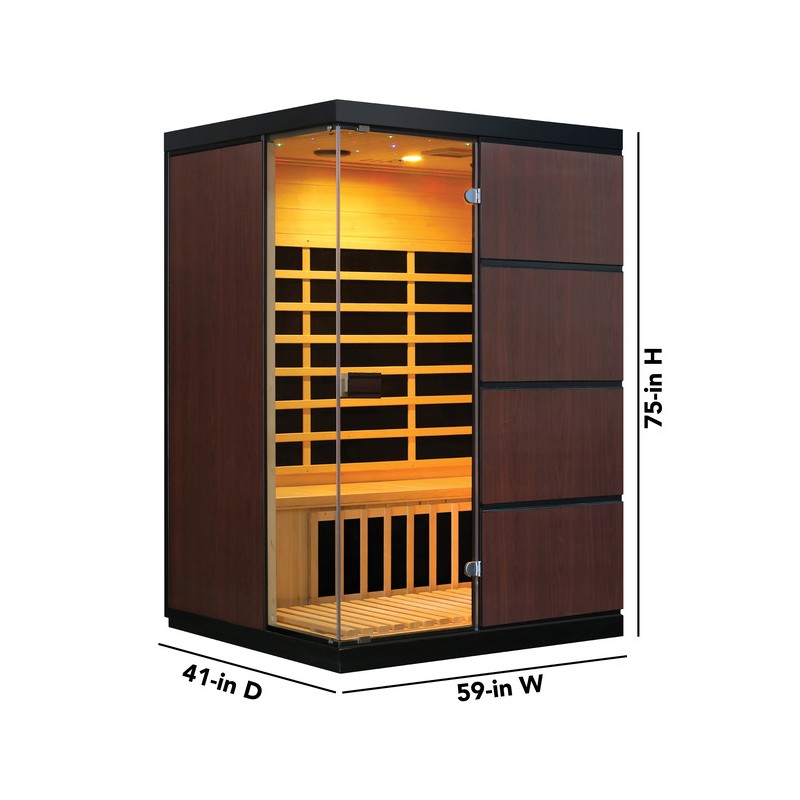 Sirona 3-Person Hemlock Infrared Sauna w/ 8 Carbon Heaters (SA7008)