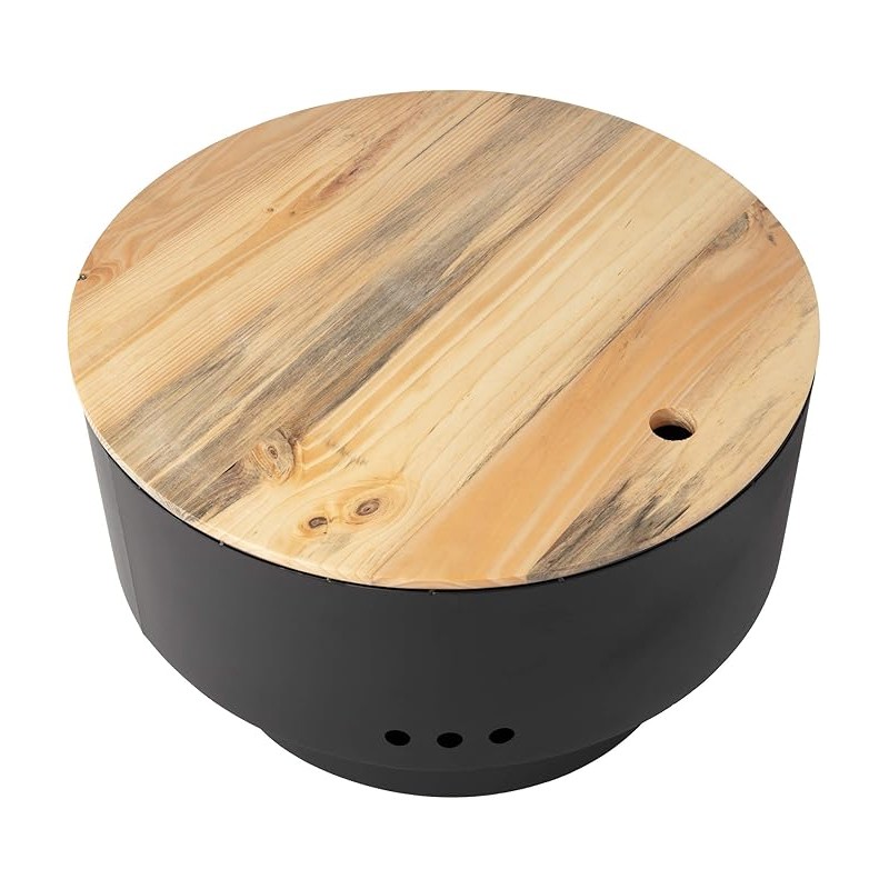 Fire Sense Solid Base Revolver Fire Pit W/ Wooden Top (60532)