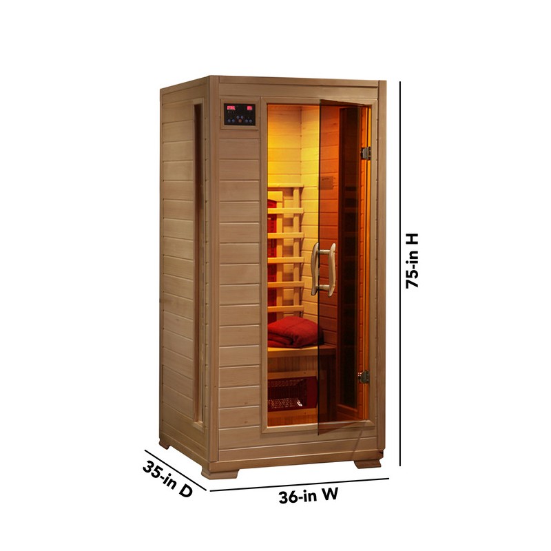 Blue Wave Buena Vista - Hemlock 1 Person Infrared Sauna (SA2400)