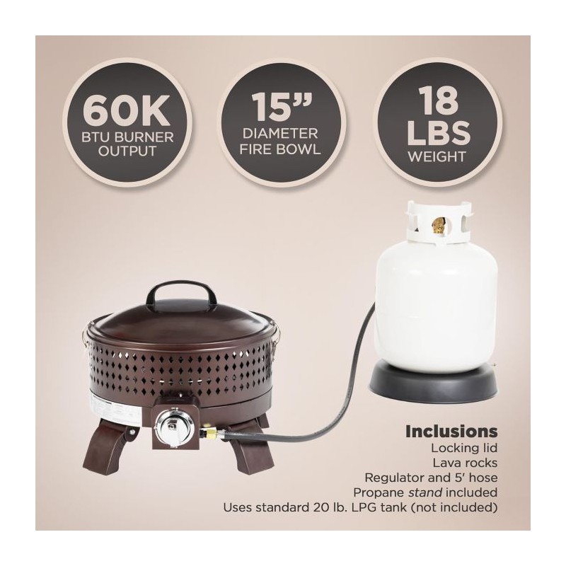 Fire Sense Sporty Campfire Portable Gas Fire Pit (62133)