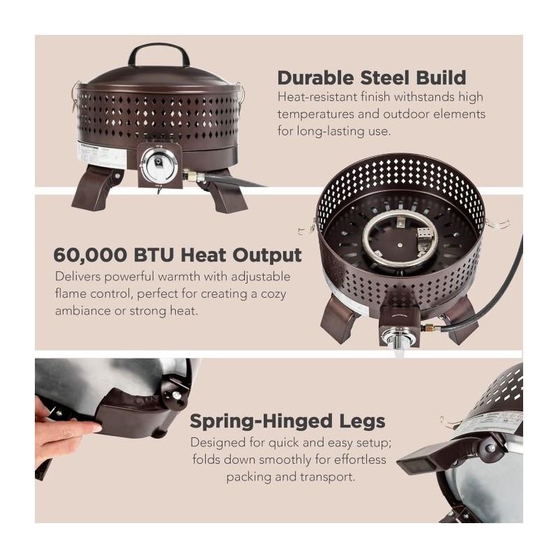 Fire Sense Sporty Campfire Portable Gas Fire Pit (62133)