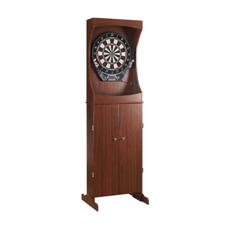 Hathaway Outlaw Electronic Dartboard and 81-in Free-Standing Cabinet - Cherry Finish (BG1040)