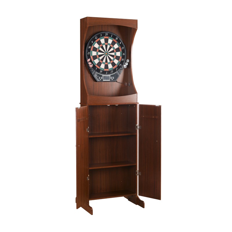 Hathaway Outlaw Electronic Dartboard and 81-in Free-Standing Cabinet - Cherry Finish (BG1040)