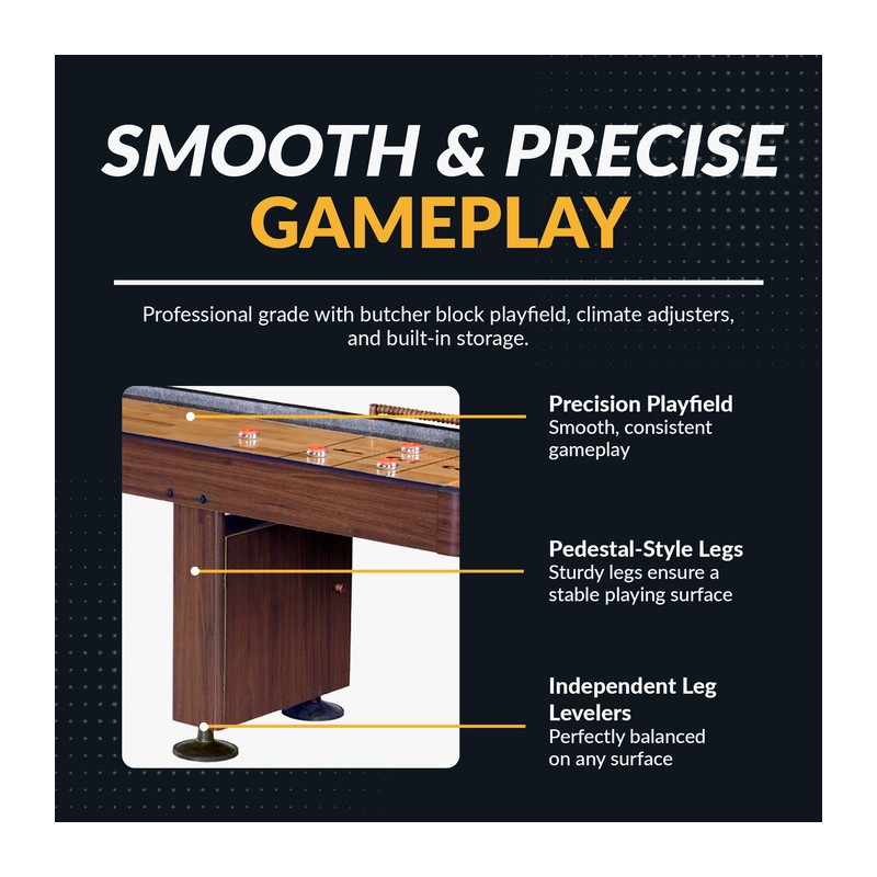 Hathaway Challenger 14-ft Shuffleboard Table - Walnut Finish (BG1218)