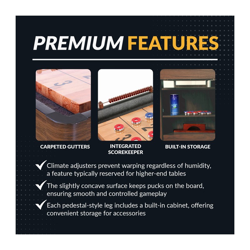 Hathaway Challenger 14-ft Shuffleboard Table - Walnut Finish (BG1218)