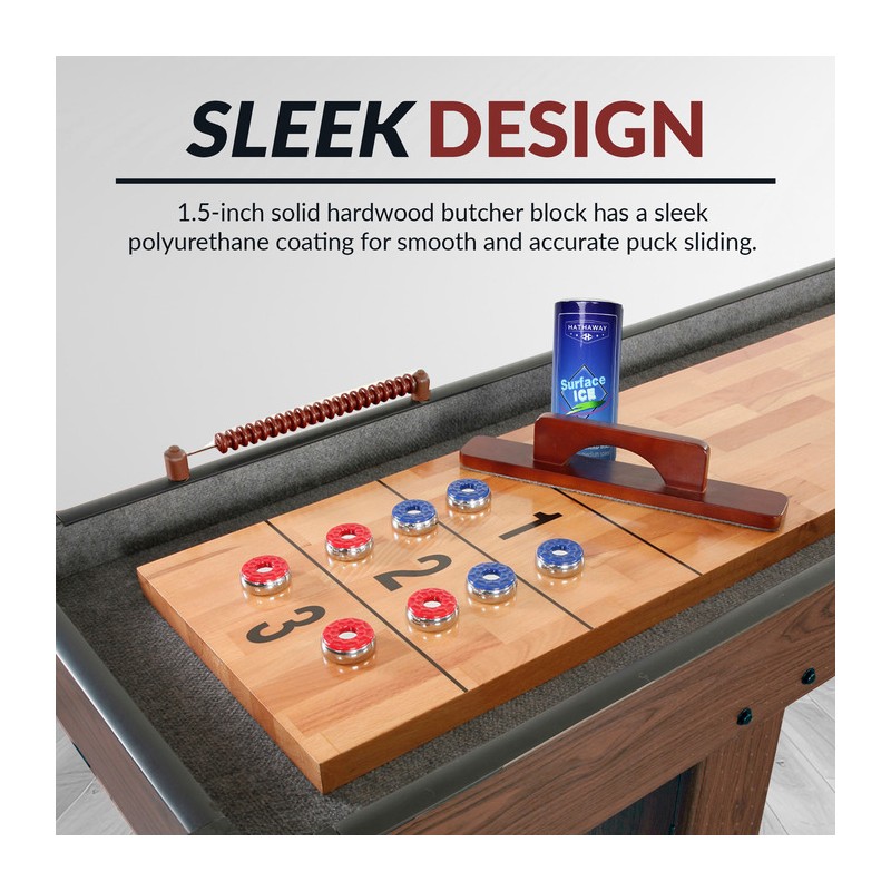 Hathaway Challenger 14-ft Shuffleboard Table - Walnut Finish (BG1218)