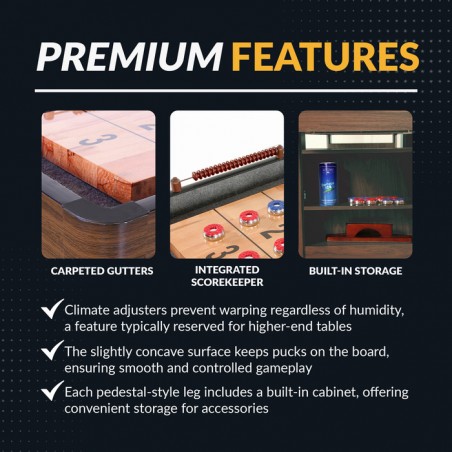 Hathaway Challenger 9-ft Shuffleboard Table - Walnut Finish (BG1205)