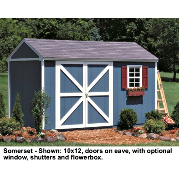 handy home somerset 10x10 wood storage shed kit 18412-3