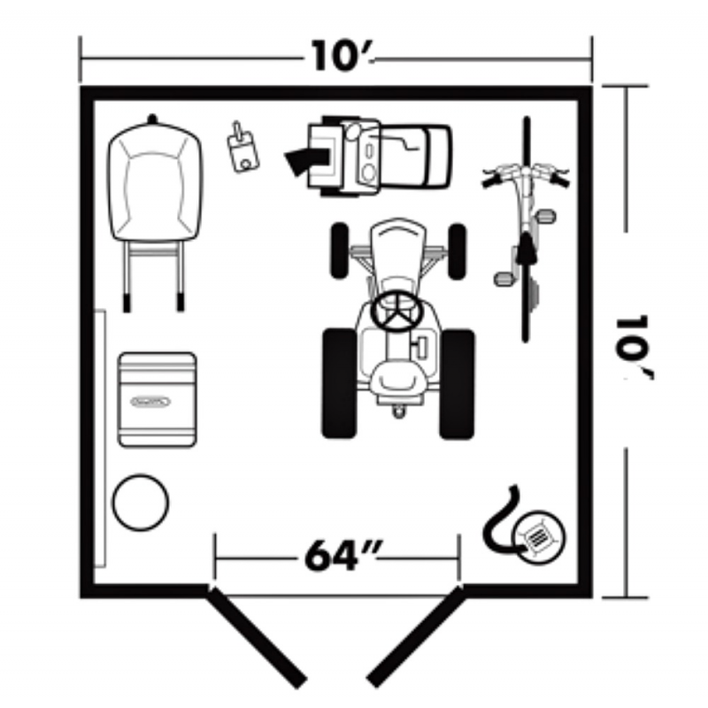Handy Home Somerset 10x10 Wood Storage Shed Kit (18412-3)