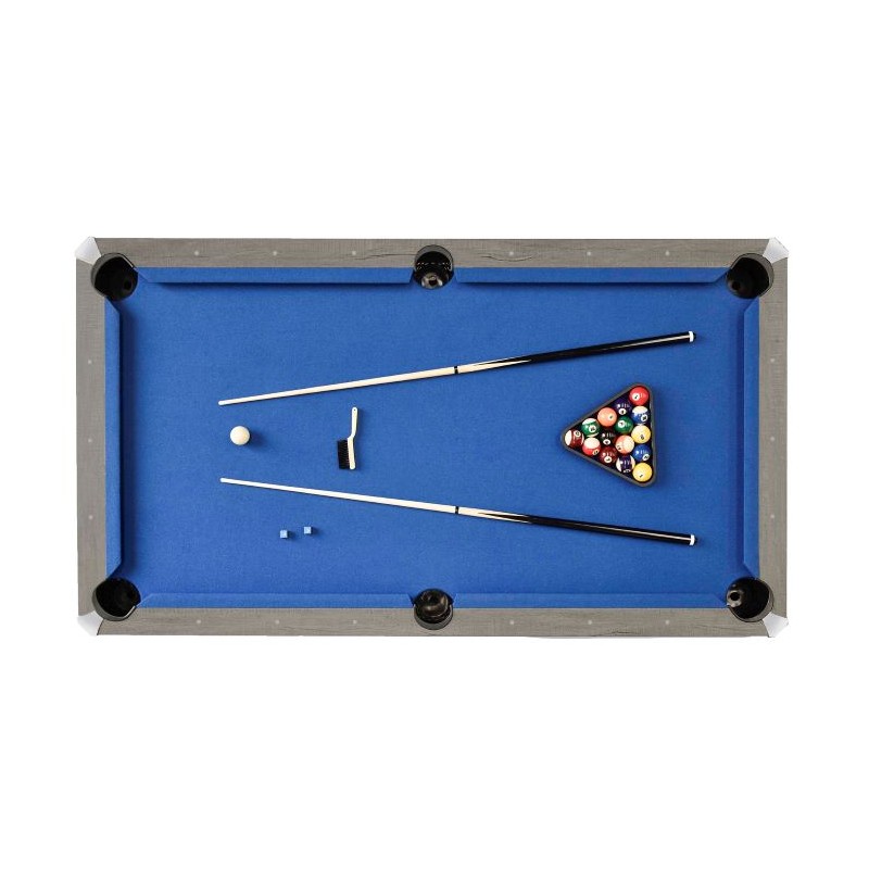 Hathaway Newport 7-ft Pool Table Combo Set with Benches - Rustic Grey with Blue Felt (BG50374)