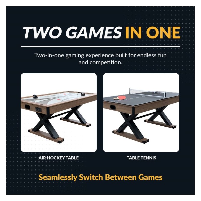Hathaway Excalibur 72-in Air Hockey Table and Table Tennis (BG50337)