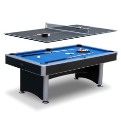 Hathaway Maverick II 7-ft Pool Table with Table Tennis Top - Black with Blue Felt (BG50390)