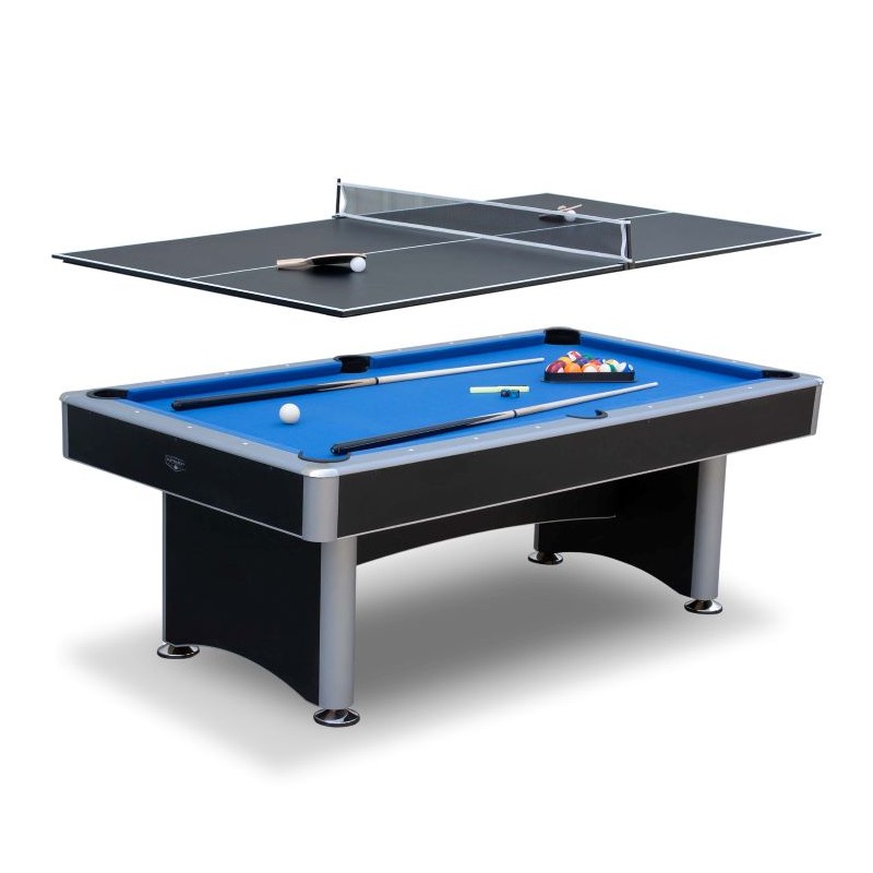 Hathaway Maverick II 7-ft Pool Table with Table Tennis Top - Black with Blue Felt (BG50390)