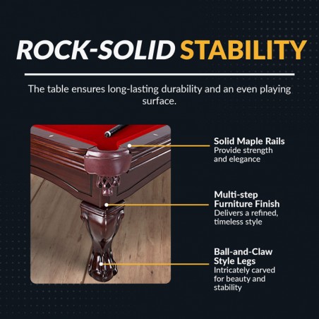 Hathaway Augusta 8-ft Pool Table - Mahogany (BG2527) Hathaway Augusta 8-ft Pool Table - Mahogany (BG2527)