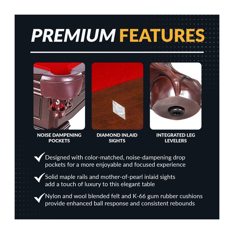 Hathaway Augusta 8-ft Pool Table - Mahogany (BG2527)