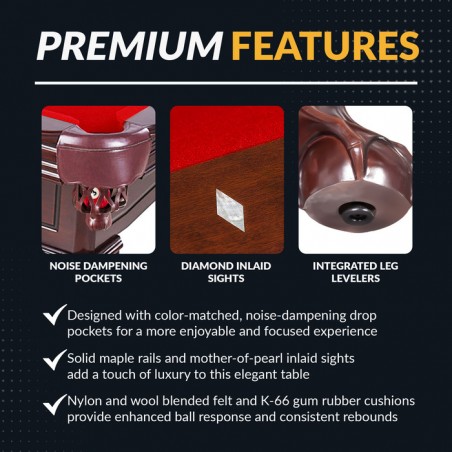 Hathaway Augusta 8-ft Pool Table - Mahogany (BG2527) Hathaway Augusta 8-ft Pool Table - Mahogany (BG2527)