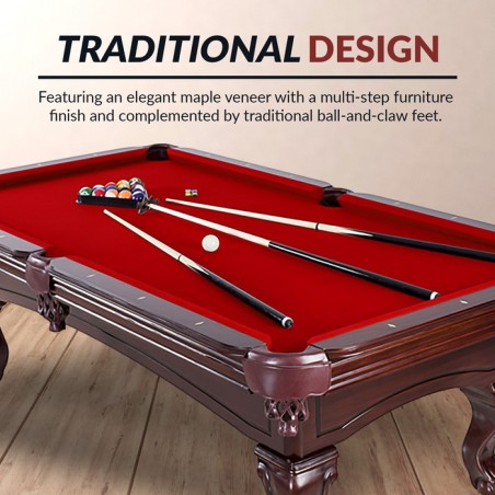Hathaway Augusta 8-ft Pool Table - Mahogany (BG2527) Hathaway Augusta 8-ft Pool Table - Mahogany (BG2527)