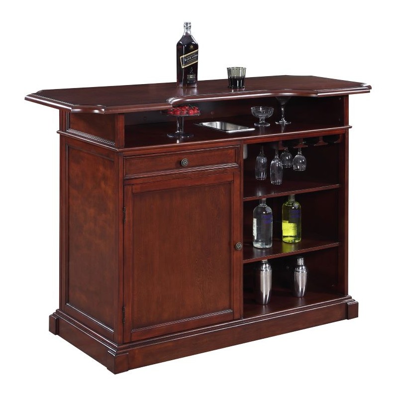 Hathaway Ridgeline 60-in Hardwood Home Bar with Storage - Mahogany Finish(BG2728)