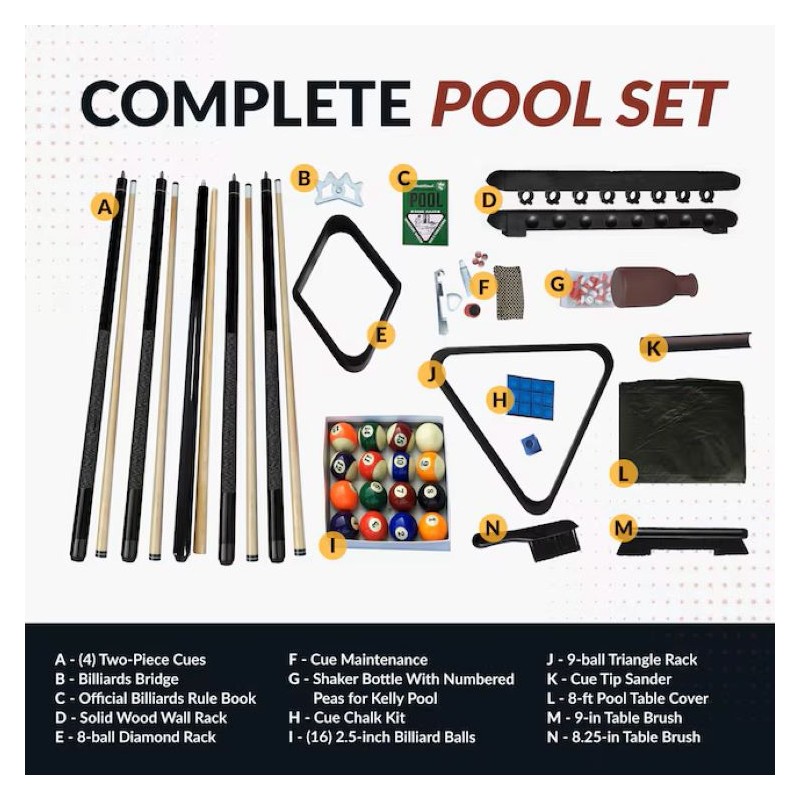 Hathaway Deluxe Billiards Accessory Kit (BG2540BK)