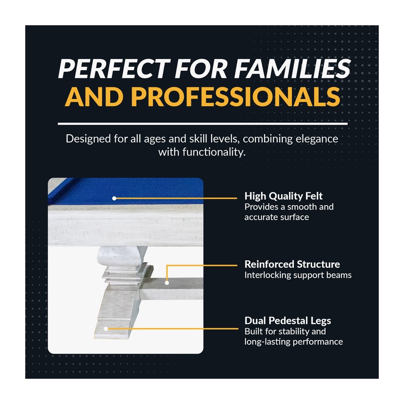 Hathaway Montecito 8-ft Pool Table- Driftwood Finish with Blue Felt (BG5021)