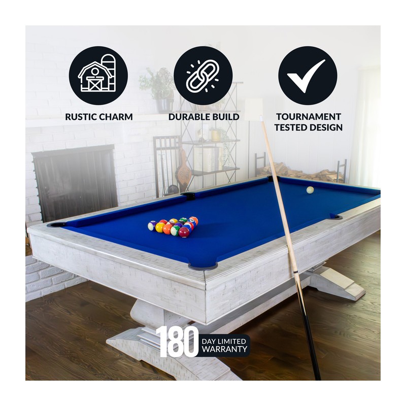 Hathaway Montecito 8-ft Pool Table- Driftwood Finish with Blue Felt (BG5021)