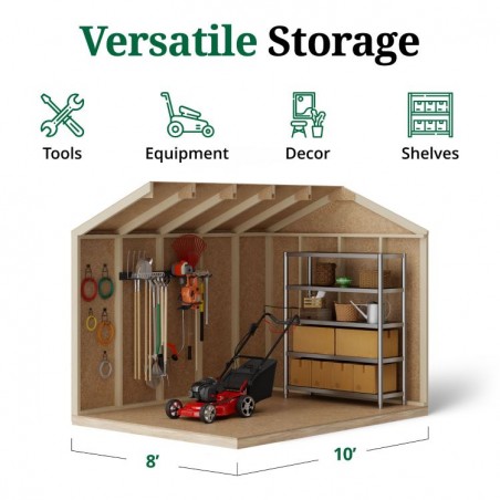 Value Gable 8x10 Wood Storage Shed Kit (8x10-VGS-PC)