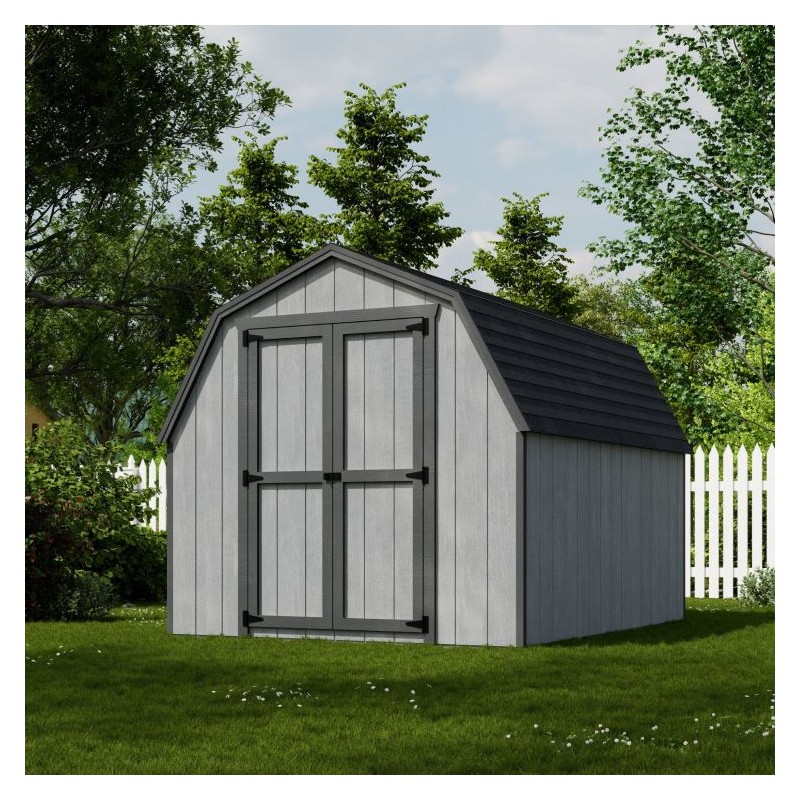 8x10 Value Gambrel Barn Wood Shed Kit w/ 4' Sidewall (8x10-VGB-4-PC)