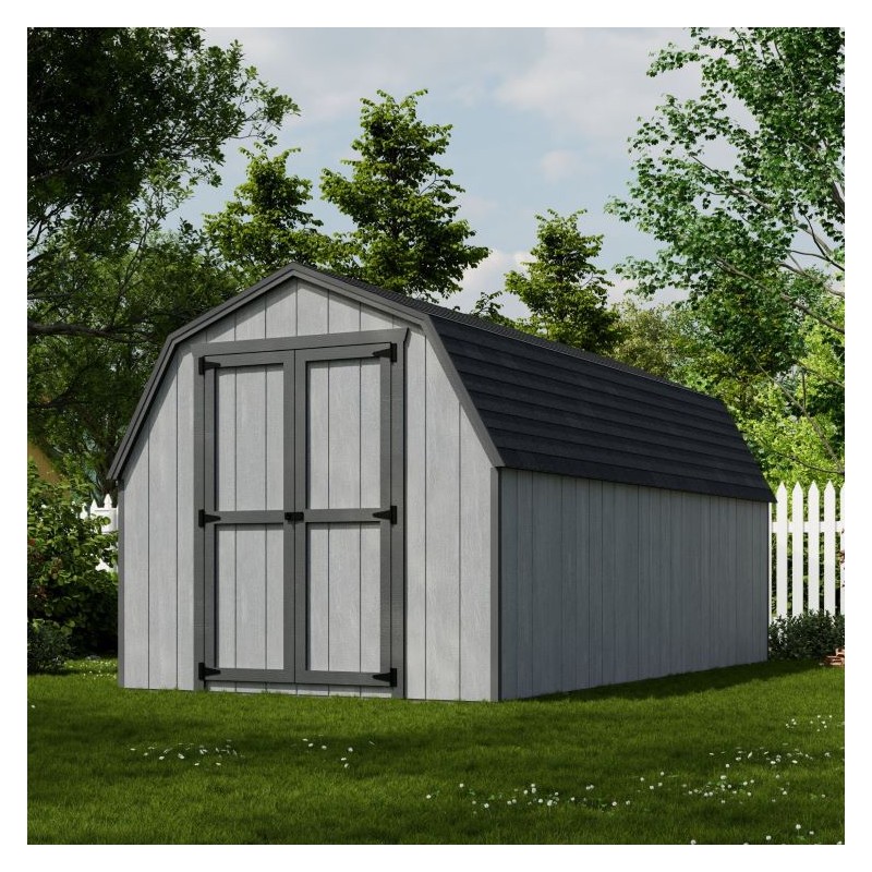 Little Cottage Co. 8x16 Value Gambrel Barn Wood Shed Kit w/ 4' Sidewall (8x16-VGB-4-PC)