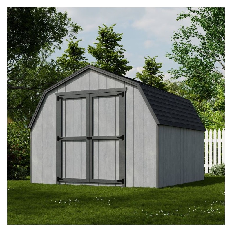 10x10 Value Gambrel Barn Wood Shed Kit w/ 4' Sidewall (10x10-VGB-4-PC)