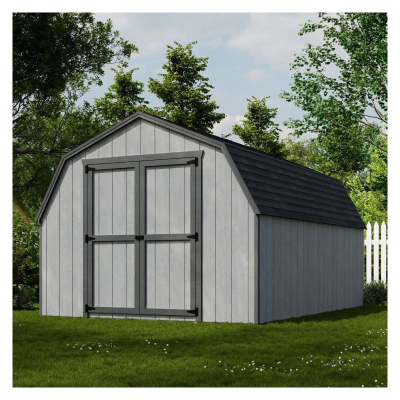10x14 Value Gambrel Barn Wood Shed w/ 4' Side Walls (10x14-VGB-4-PC)