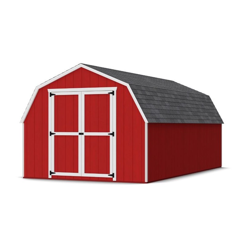 Little Cottage Co. 10x18 Value Gambrel Barn Wood Shed Kit w/ 4' Sidewall (10x18-VGB-4-PC)