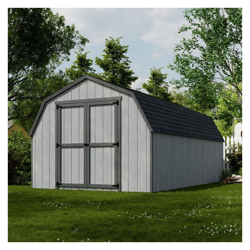 10x18 Value Gambrel Barn Wood Shed w/ 4' Sidewall (10x18-VGB-4-PC)