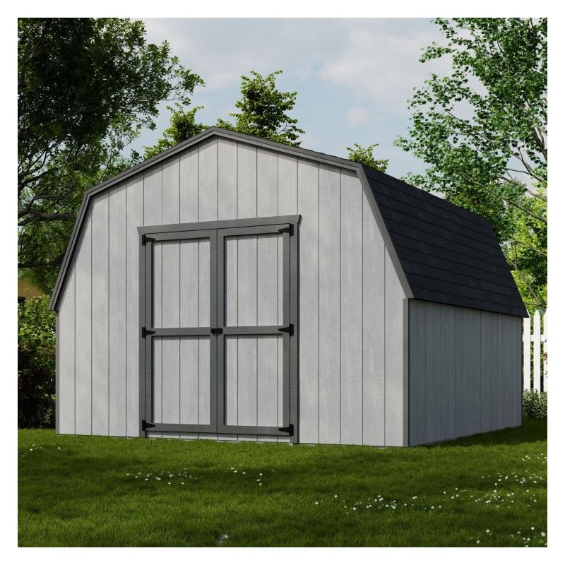 12x12 Value Gambrel Barn Wood Shed with 4' Sidewall (12x12-VGB-4-PC)