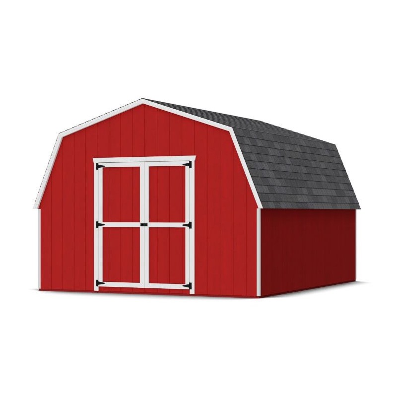 Little Cottage Co. 12x14 Value Gambrel Barn Wood Shed Kit w/ 4' Sidewall (12x14-VGB-4-PC)