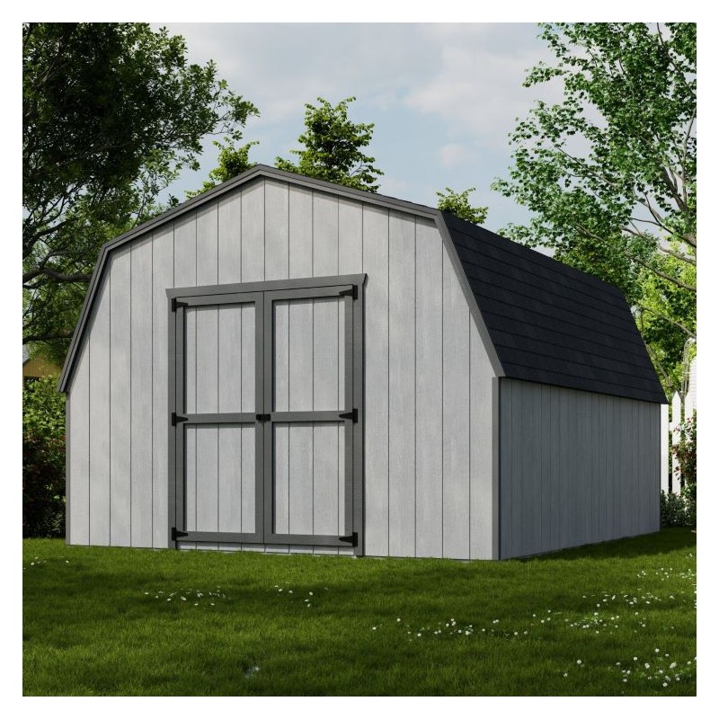 12x14 Value Gambrel Barn Wood Shed w/ 4' Sidewall (12x14-VGB-4-PC)
