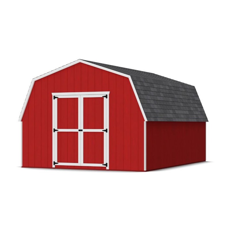 Little Cottage Co. 12x16 Value Gambrel Barn Wood Shed Kit w/ 4' Sidewall (12x16-VGB-4-PC)