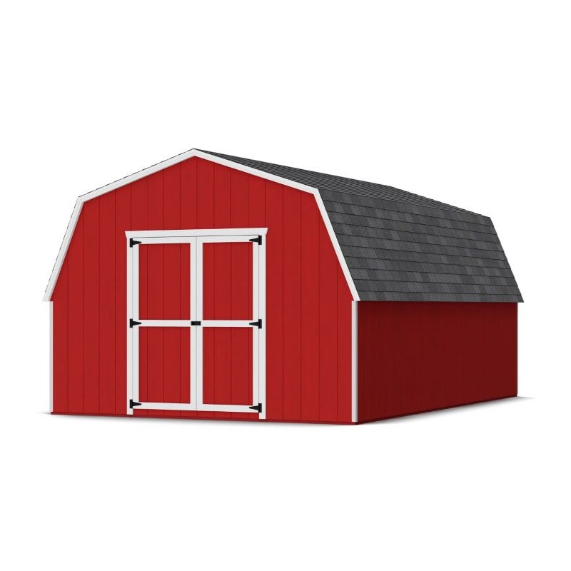 Little Cottage Co. 12x18 Value Gambrel Barn Wood Shed Kit w/ 4' Sidewall (12x18-VGB-4-PC)